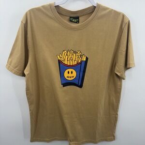 Drew House Shirt Pop Art Graphic Drew Fries Size Medium Brown
